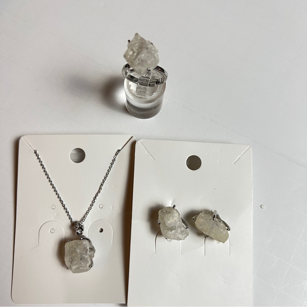 Raw Opalite Jewelry Set 925 Silver 15$